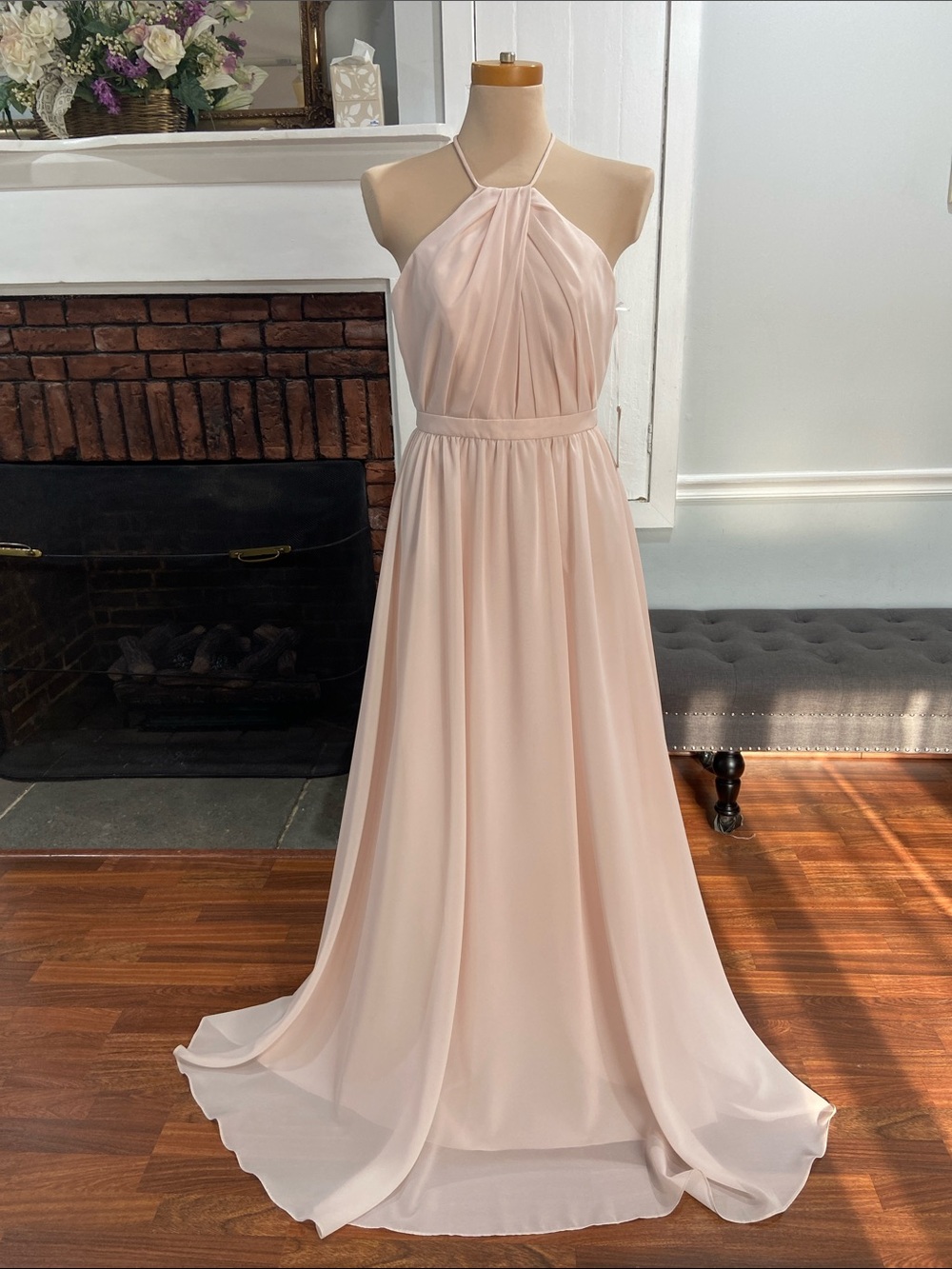 NWT Sorella Vita Rosewater Halter Chiffon Bridesmaid Dress